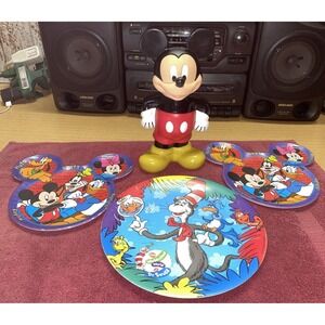 Zak Designs Monogram Disney Cat In The Hat Lot!‎ Disney Plates Mickey Sippy Cup+